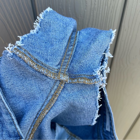 Pacsun Mom Jean Shorts 26 High Rise Distressed Blue Cotton Women’s - Picture 8 of 13